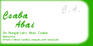 csaba abai business card